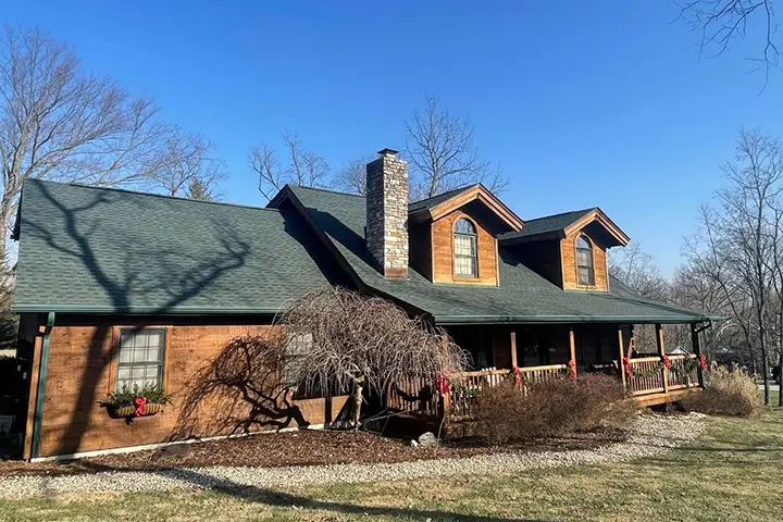 New green shingles on home
